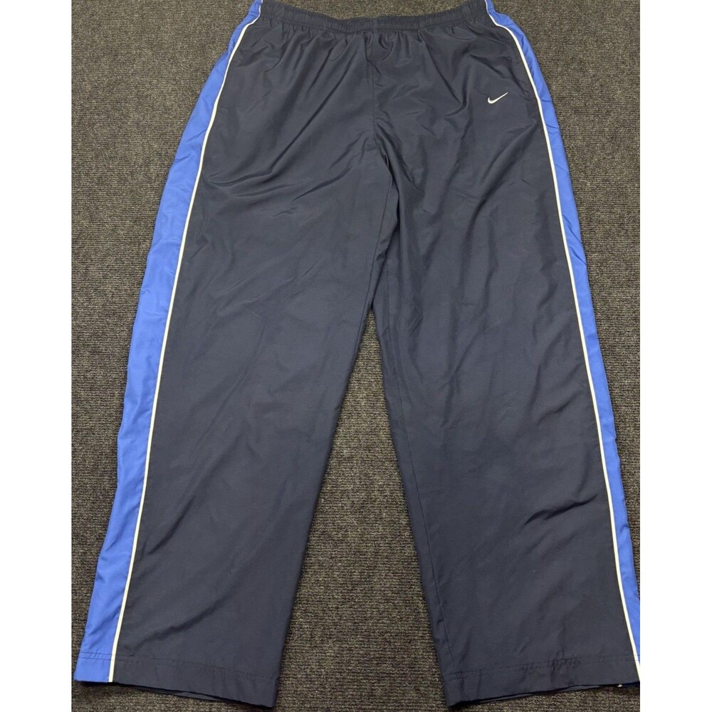 Vintage Nike Track Pants XXL Blue Navy Colorblock Windbreaker Warm Up Pants Y2K